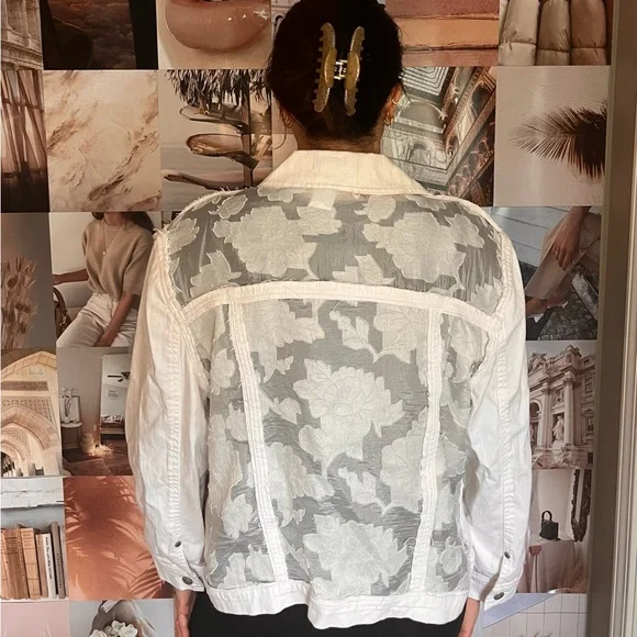 White Floral Sheer Jacket - Picture 1 of 2